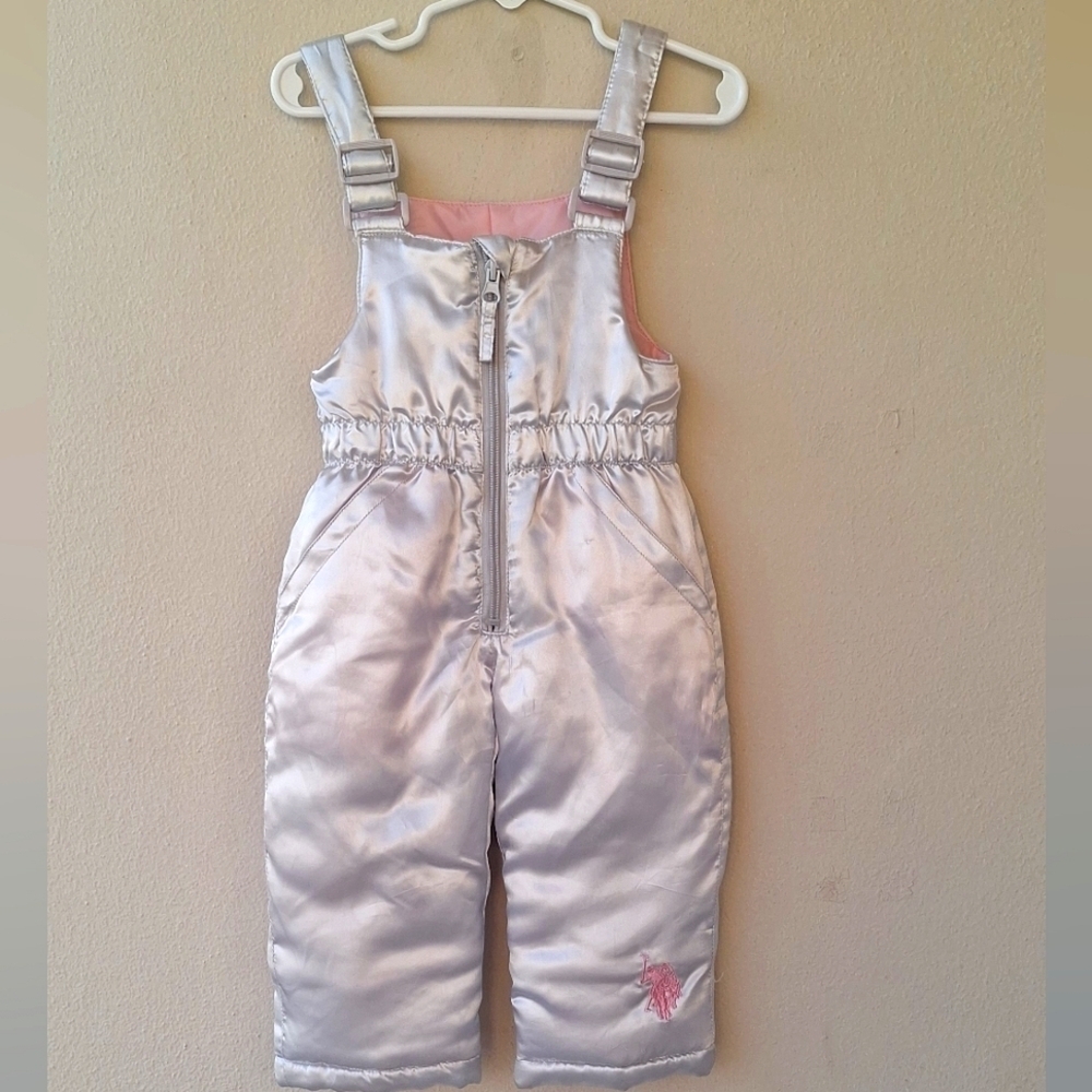 U.S. Polo Assn Girl's Snowsuit With Front Zipper Size 12-18 Months